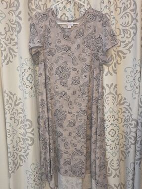 LuLaRoe Taupe Paisley Short-Sleeve Dress